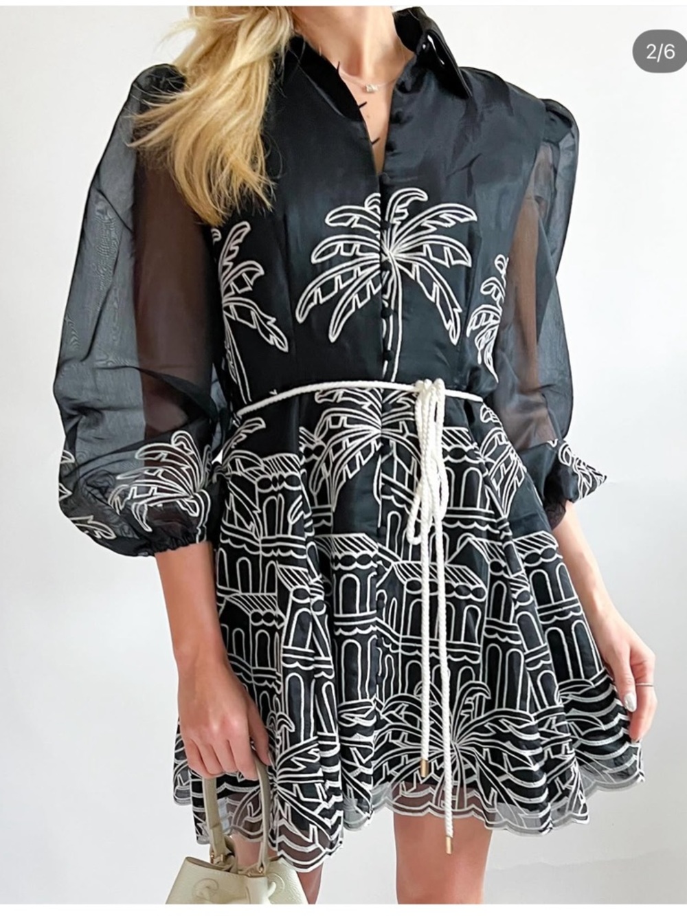 Elliatt Nyx Mini Dress In Black/White